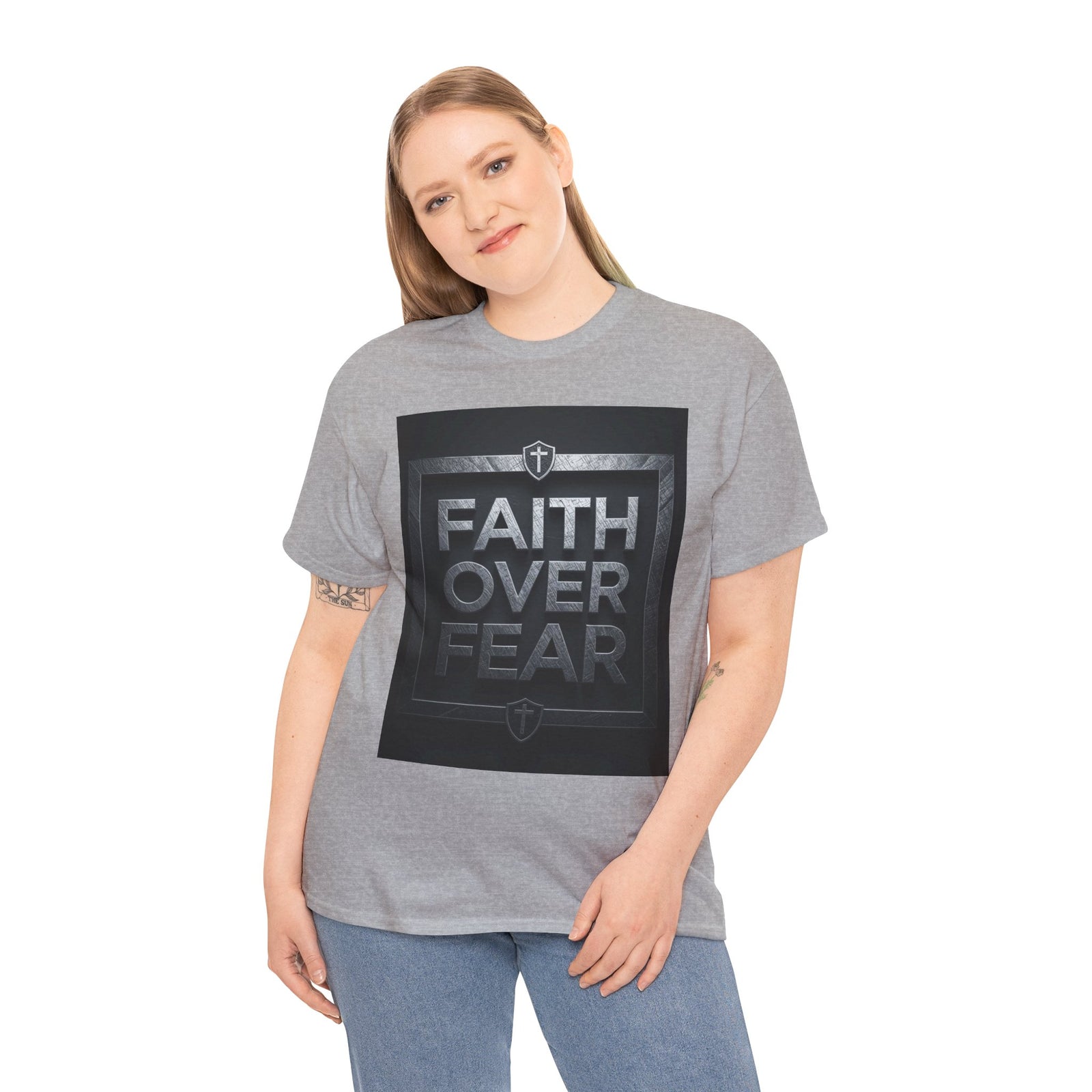 Faith Over Fear T-Shirt — Inspirational Christian Tee with Bold Typography For Men & Women
