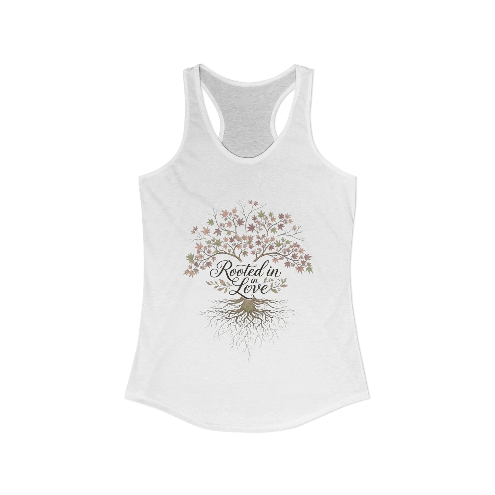 Rooted in Christ Women's Christian Tank Top – Faith Tree Shirt – Inspirational Christian Summer Apparel