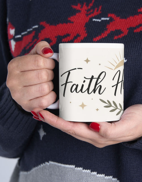 Load image into Gallery viewer, Faith Hope &amp; Love Ceramic Mug — Inspirational Coffee Lover Cup 11 oz &amp; 15 oz
