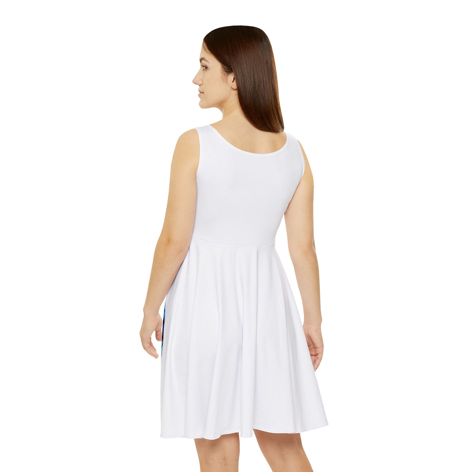 Blue Monarch Butterfly Skater Dress, Women’s Elegant Summer Sundress, Soft Aesthetic Outfit, Serene Feminine Dress, Light Angelic Butterfly Dress