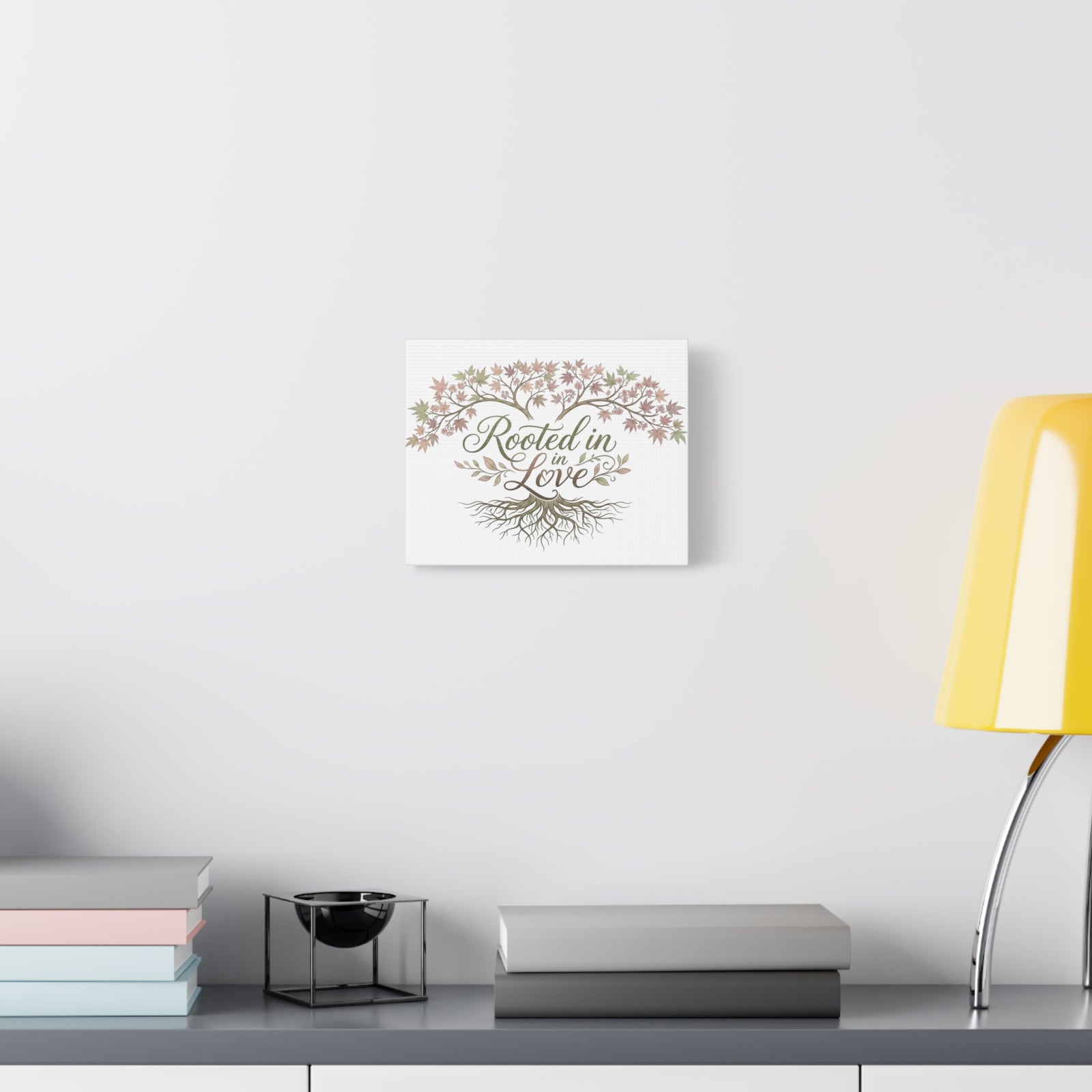 Rooted in Love Tree Canvas Wall Art — Inspirational Family Quote Home Decor