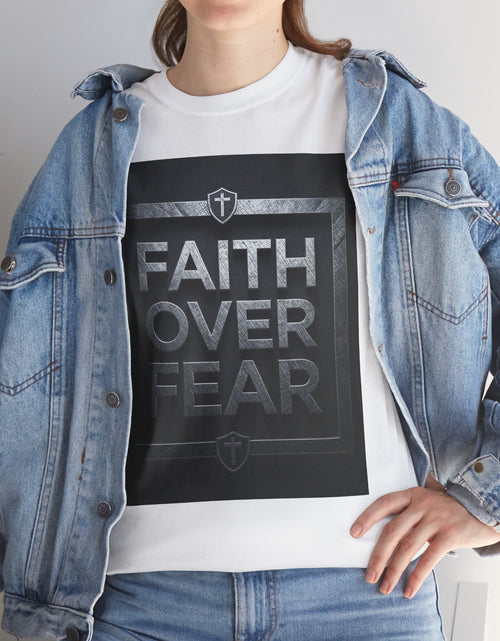 Load image into Gallery viewer, Faith Over Fear T-Shirt — Inspirational Christian Tee with Bold Typography For Men &amp; Women
