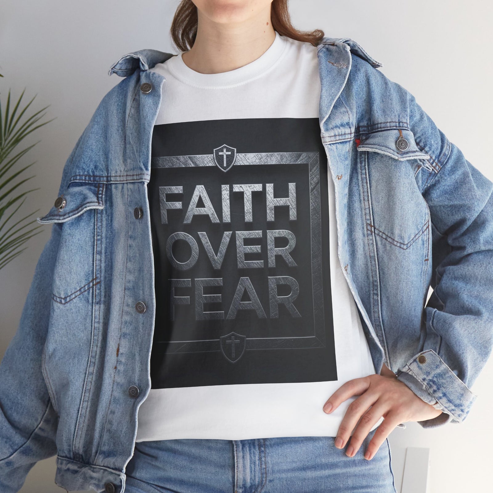 Faith Over Fear T-Shirt — Inspirational Christian Tee with Bold Typography For Men & Women