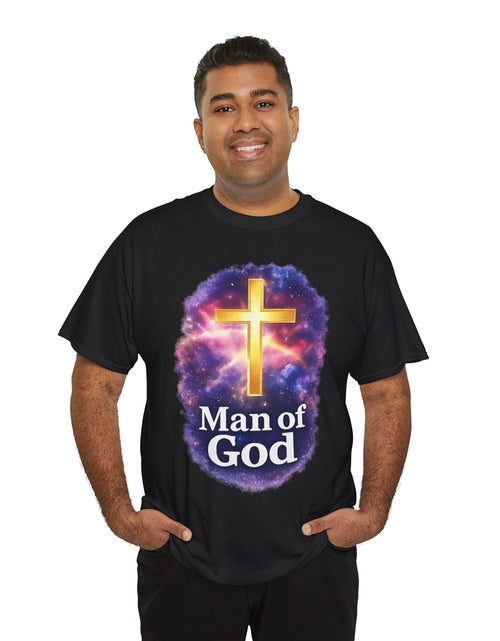Load image into Gallery viewer, Man of God T-Shirt — Christian Cross  Men &amp; Boys Graphic Tee
