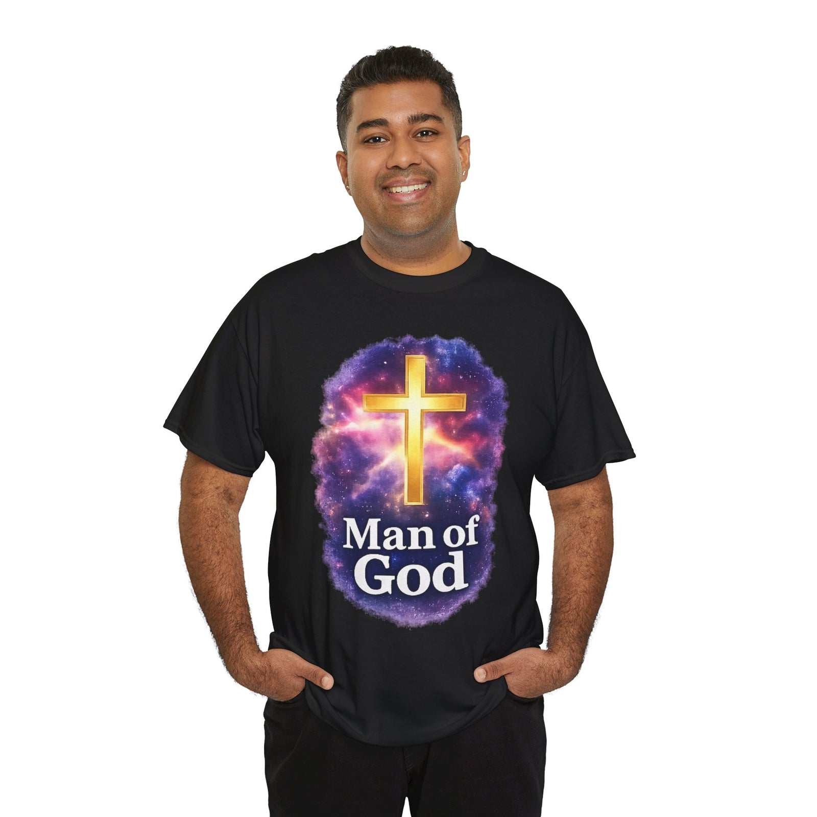 Man of God T-Shirt — Christian Cross  Men & Boys Graphic Tee