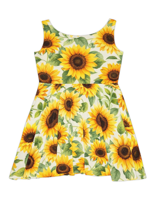 Load image into Gallery viewer, Sunflower Skater Dress – Bright Floral Summer Dress, Cute Sleeveless Sundress, Boho Beach Outfit, Garden Party Dress for Women
