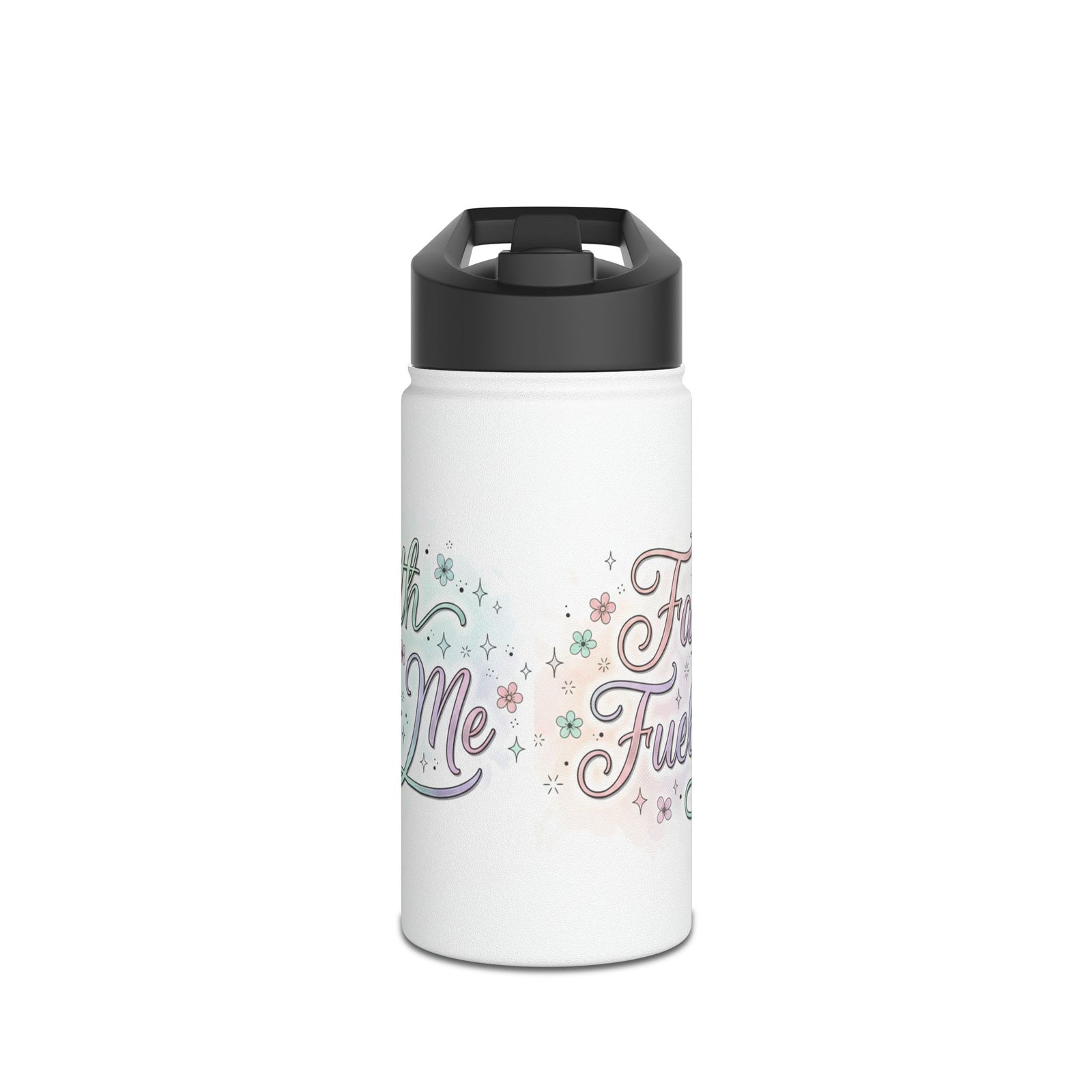 Faith Fuels Me Stainless Steel Water Bottle — Inspirational Pastel Travel Bottle 3 different sizes