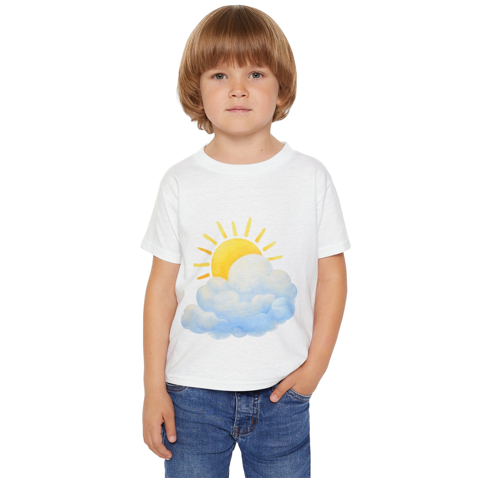 Sunny Cloud Toddler T‑Shirt — Cute Sun & Cloud Graphic Tee for Kids