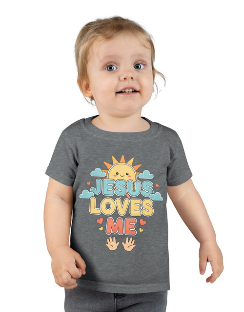 Load image into Gallery viewer, Toddler T-Shirt — "Jesus Loves Me" Cute Sun Christian Tee for Kids
