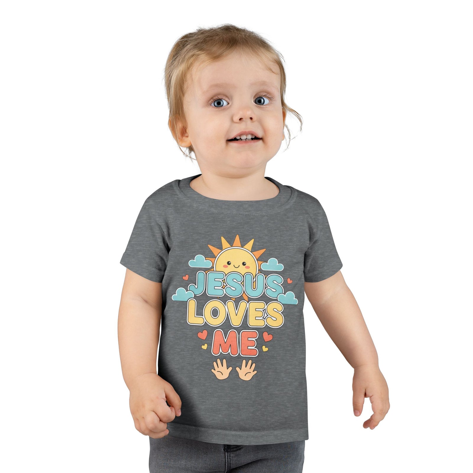 Toddler T-Shirt — "Jesus Loves Me" Cute Sun Christian Tee for Kids