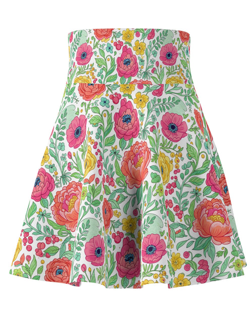 Load image into Gallery viewer, Floral Watercolor Skater Skirt for Women | Soft Spring Summer Skirt | Feminine Boho Garden Party Outfit | Cute Flowy Skirt
