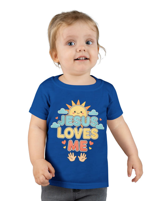 Load image into Gallery viewer, Toddler T-Shirt — "Jesus Loves Me" Cute Sun Christian Tee for Kids
