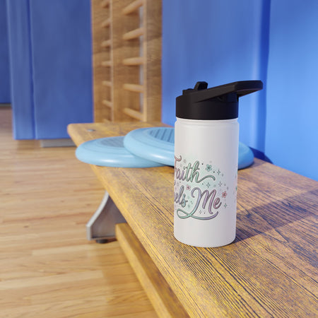 Faith Fuels Me Stainless Steel Water Bottle — Inspirational Pastel Travel Bottle 3 different sizes