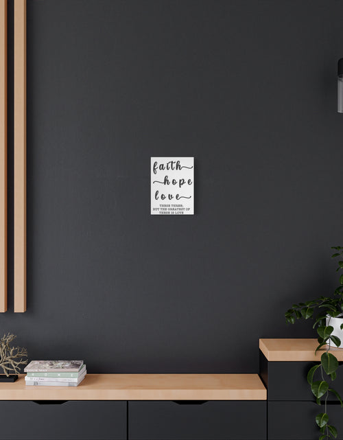 Load image into Gallery viewer, Faith Hope Love Matte Stretched Canvas Wall Art — Inspirational Scripture Quote
