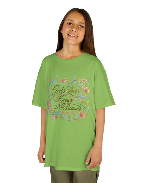 Load image into Gallery viewer, Kids Tee — "God's Love Knows No Bounds" Floral Shirt
