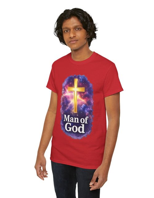 Load image into Gallery viewer, Man of God T-Shirt — Christian Cross  Men &amp; Boys Graphic Tee
