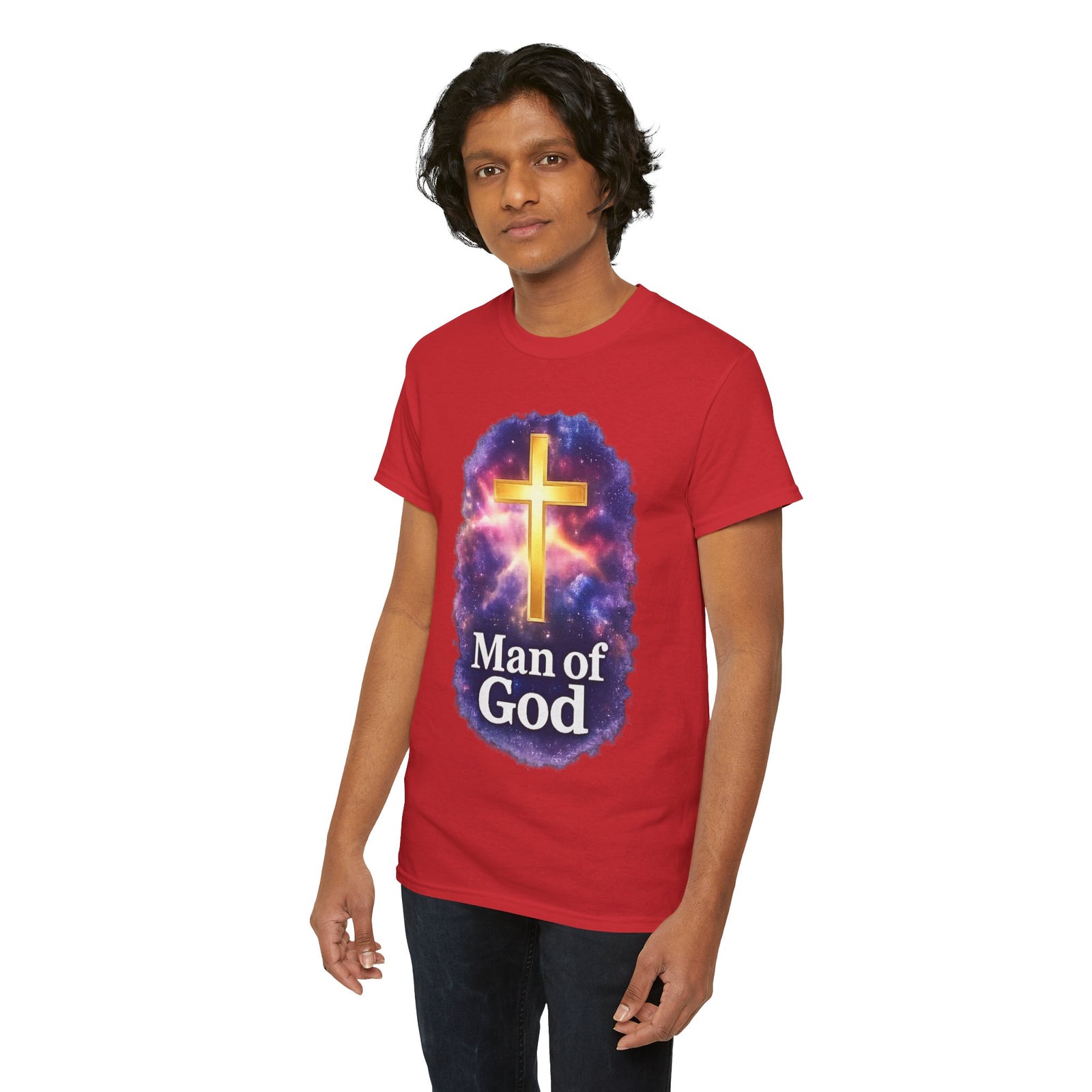 Man of God T-Shirt — Christian Cross  Men & Boys Graphic Tee