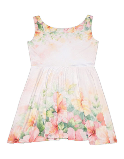 Load image into Gallery viewer, Pastel Floral Skater Dress, Women’s Soft Spring Summer Sundress, Romantic Garden Party Dress, Light Feminine Aesthetic Outfit, Elegant Casual Dress
