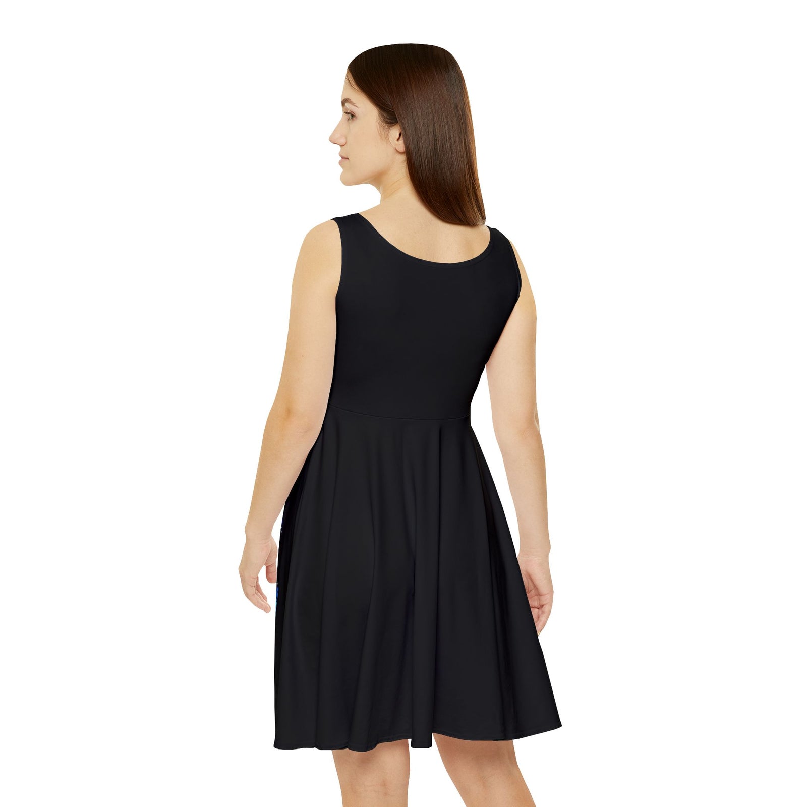 Blue Butterfly Skater Dress – Women's AOP Floral-Inspired Sundress