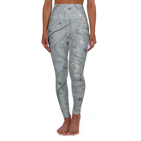 Yoga Leggings — Faith Dove Floral High-Waist Athletic - Active wear