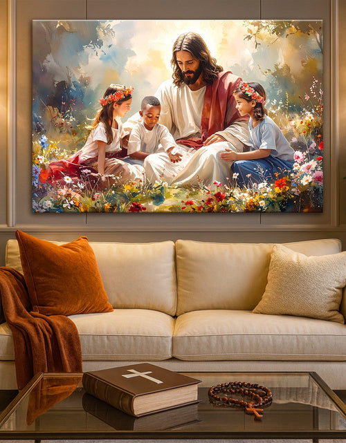 Load image into Gallery viewer, Jesus With Children Faith Wall Art IX
