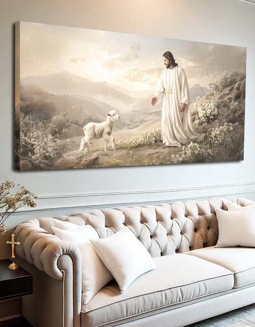 Load image into Gallery viewer, Jesus Protects The Lamb From Wolves Faith Wall Art X
