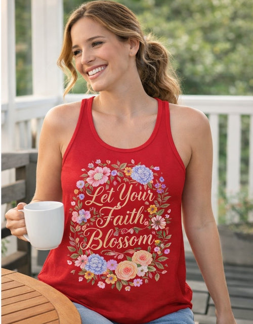 Load image into Gallery viewer, Grow in Grace Women's Christian Tank Top – Inspirational Faith Shirt – Floral Christian Summer Apparel
