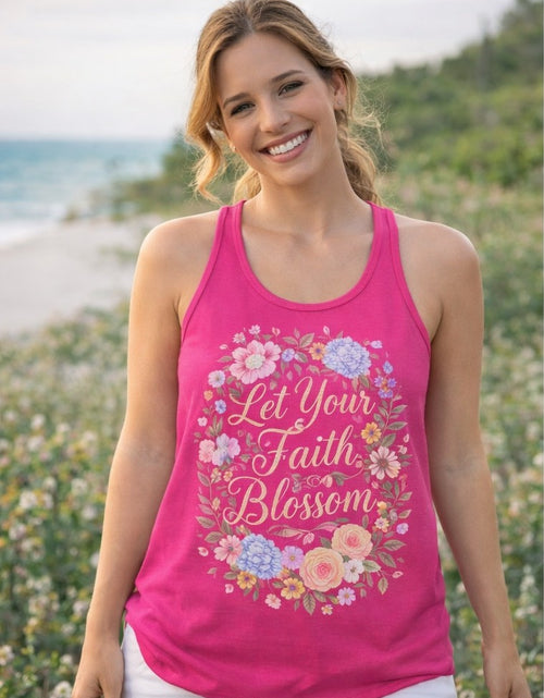 Load image into Gallery viewer, Grow in Grace Women's Christian Tank Top – Inspirational Faith Shirt – Floral Christian Summer Apparel
