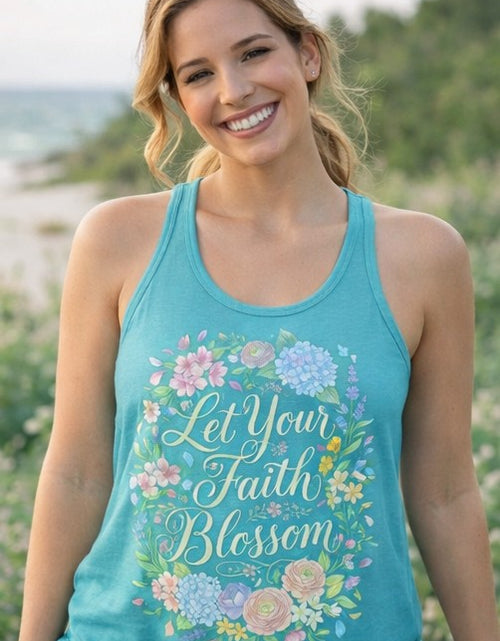 Load image into Gallery viewer, Grow in Grace Women's Christian Tank Top – Inspirational Faith Shirt – Floral Christian Summer Apparel
