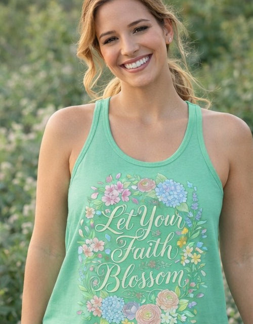 Load image into Gallery viewer, Grow in Grace Women's Christian Tank Top – Inspirational Faith Shirt – Floral Christian Summer Apparel
