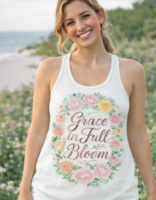 Load image into Gallery viewer, Faith Grows Here Women's Christian Tank Top – Inspirational Faith Apparel – Summer Christian Shirt
