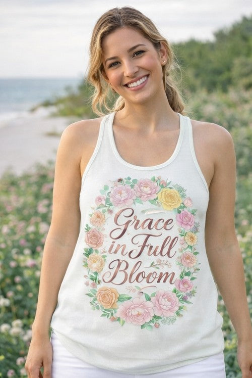 Faith Grows Here Women's Christian Tank Top – Inspirational Faith Apparel – Summer Christian Shirt