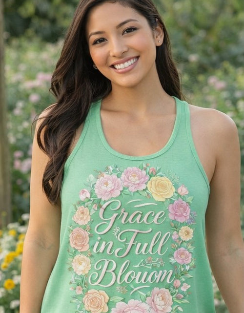 Load image into Gallery viewer, Faith Grows Here Women's Christian Tank Top – Inspirational Faith Apparel – Summer Christian Shirt
