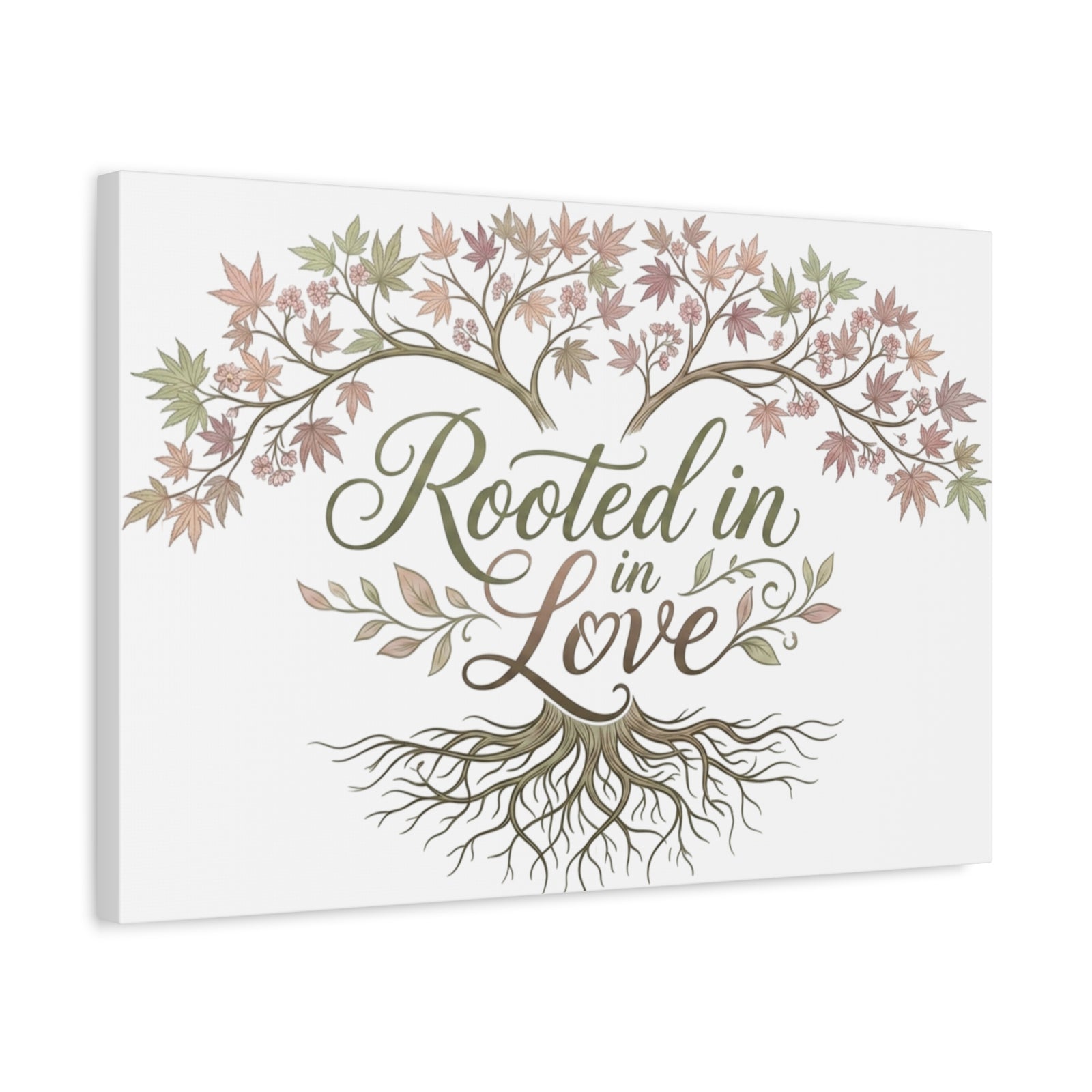 Rooted in Love Tree Canvas Wall Art — Inspirational Family Quote Home Decor
