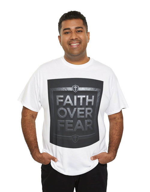 Load image into Gallery viewer, Faith Over Fear T-Shirt — Inspirational Christian Tee with Bold Typography For Men &amp; Women
