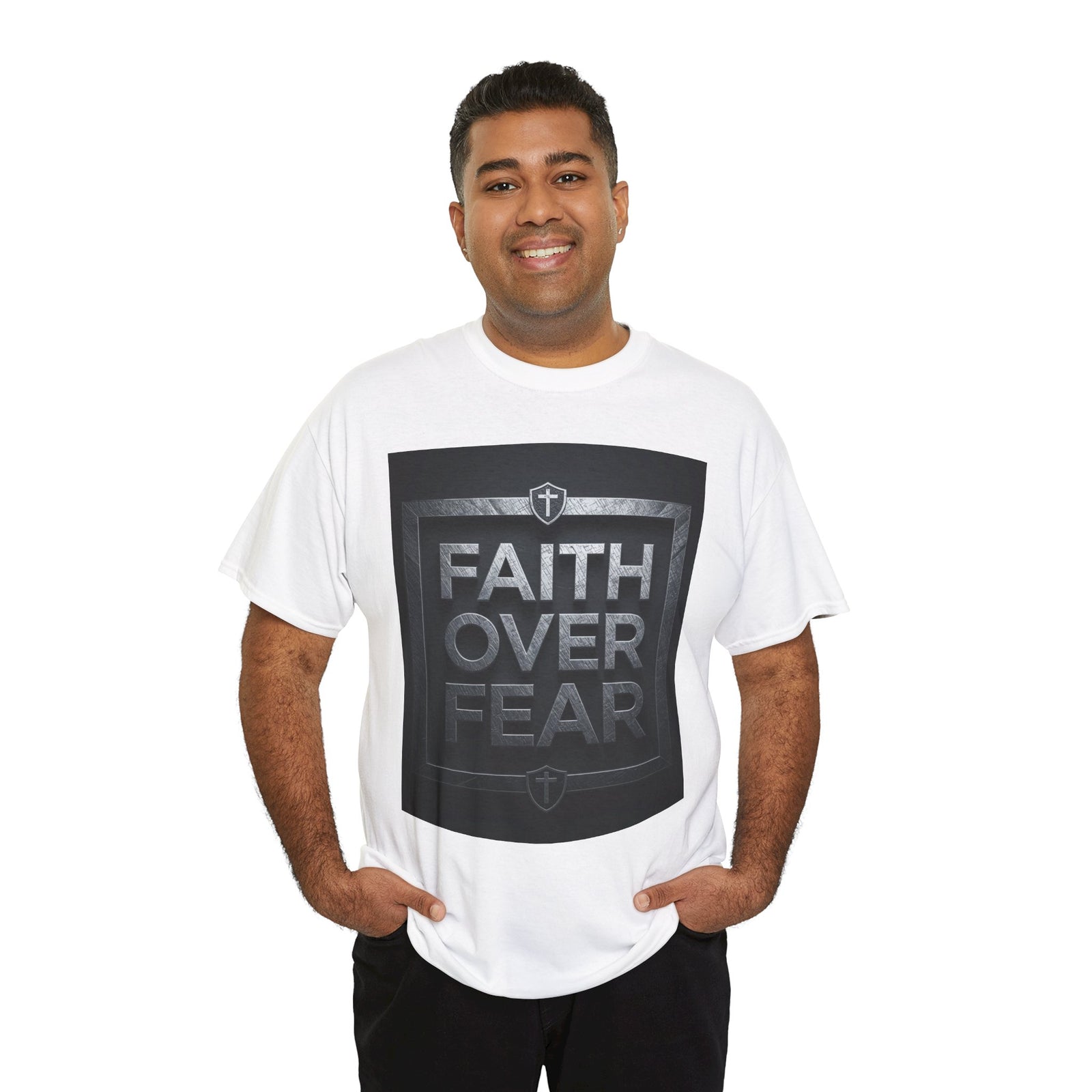 Faith Over Fear T-Shirt — Inspirational Christian Tee with Bold Typography For Men & Women