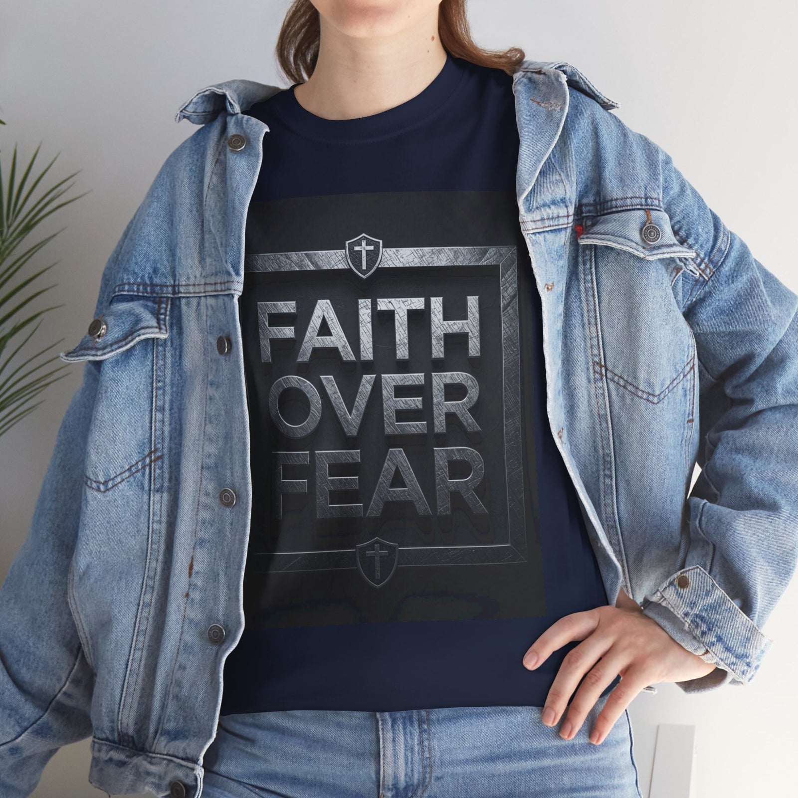 Faith Over Fear T-Shirt — Inspirational Christian Tee with Bold Typography For Men & Women