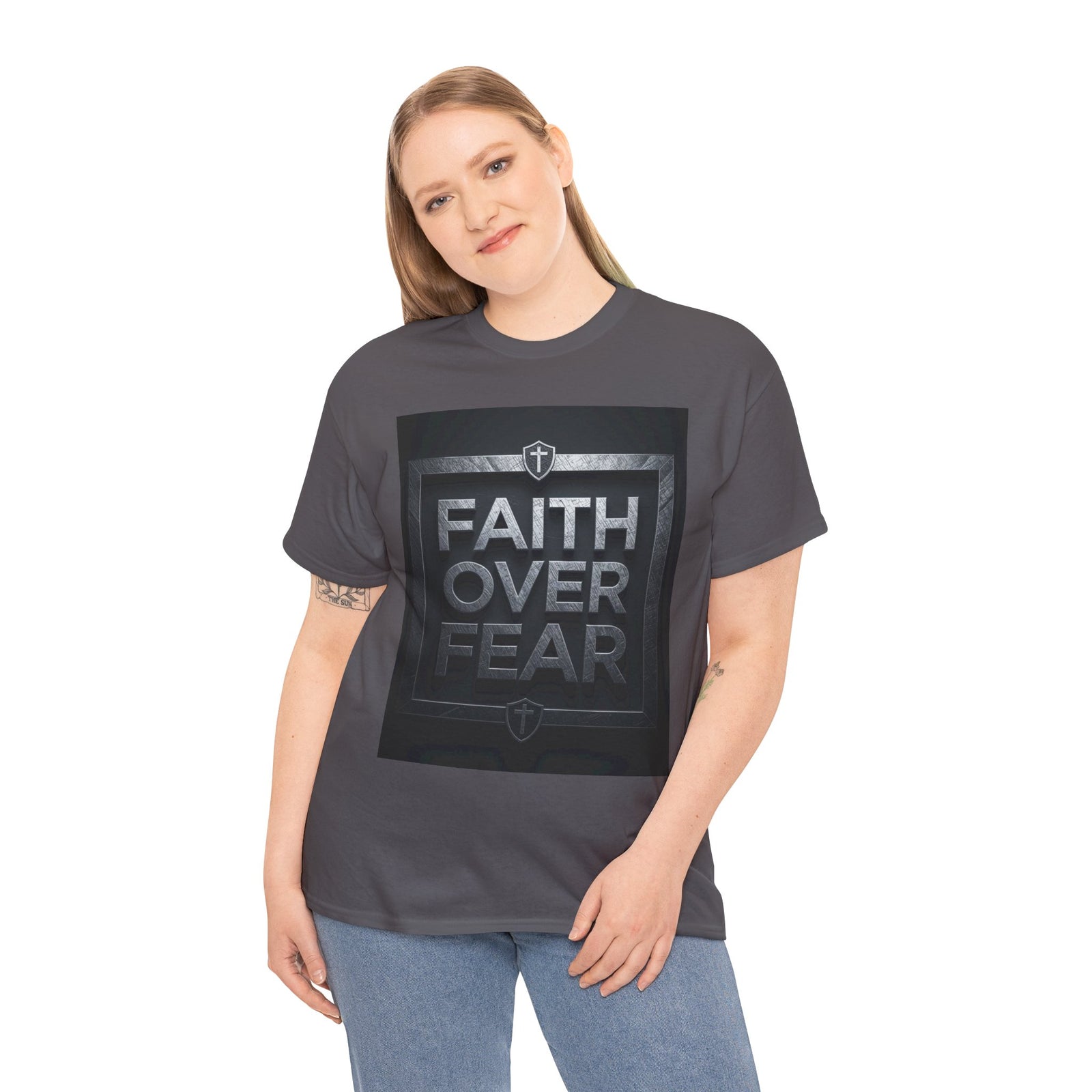 Faith Over Fear T-Shirt — Inspirational Christian Tee with Bold Typography For Men & Women