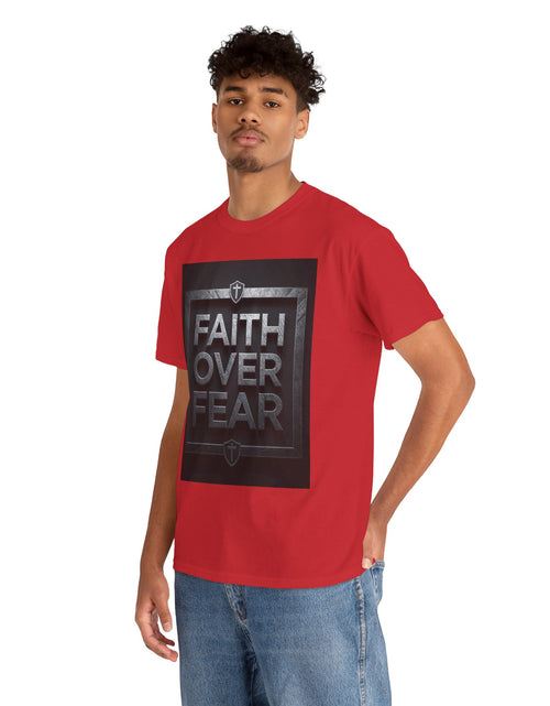 Load image into Gallery viewer, Faith Over Fear T-Shirt — Inspirational Christian Tee with Bold Typography For Men &amp; Women
