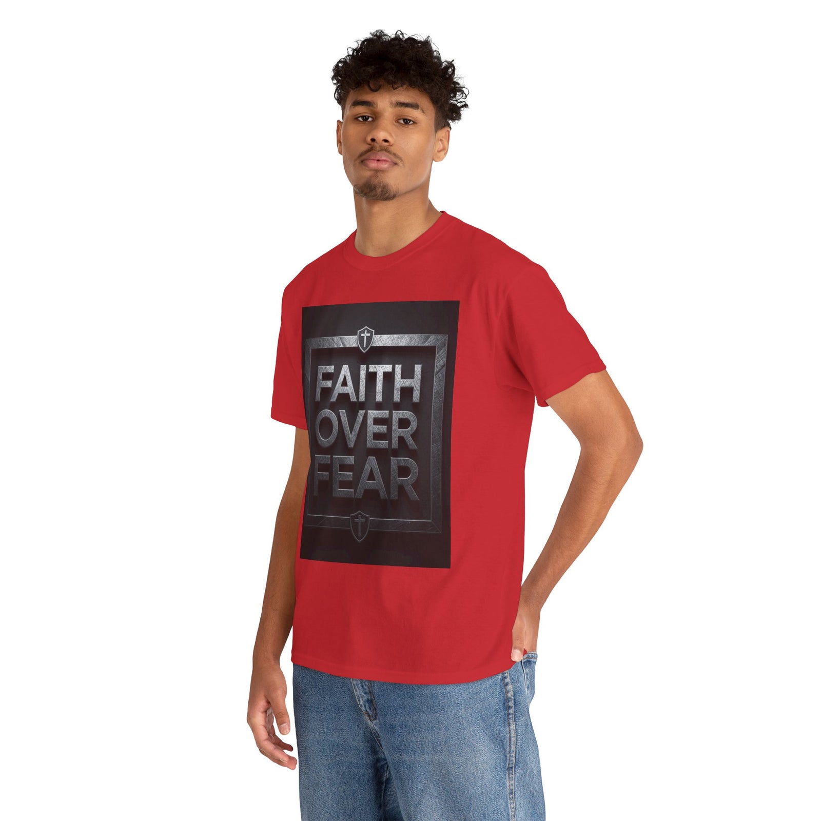 Faith Over Fear T-Shirt — Inspirational Christian Tee with Bold Typography For Men & Women