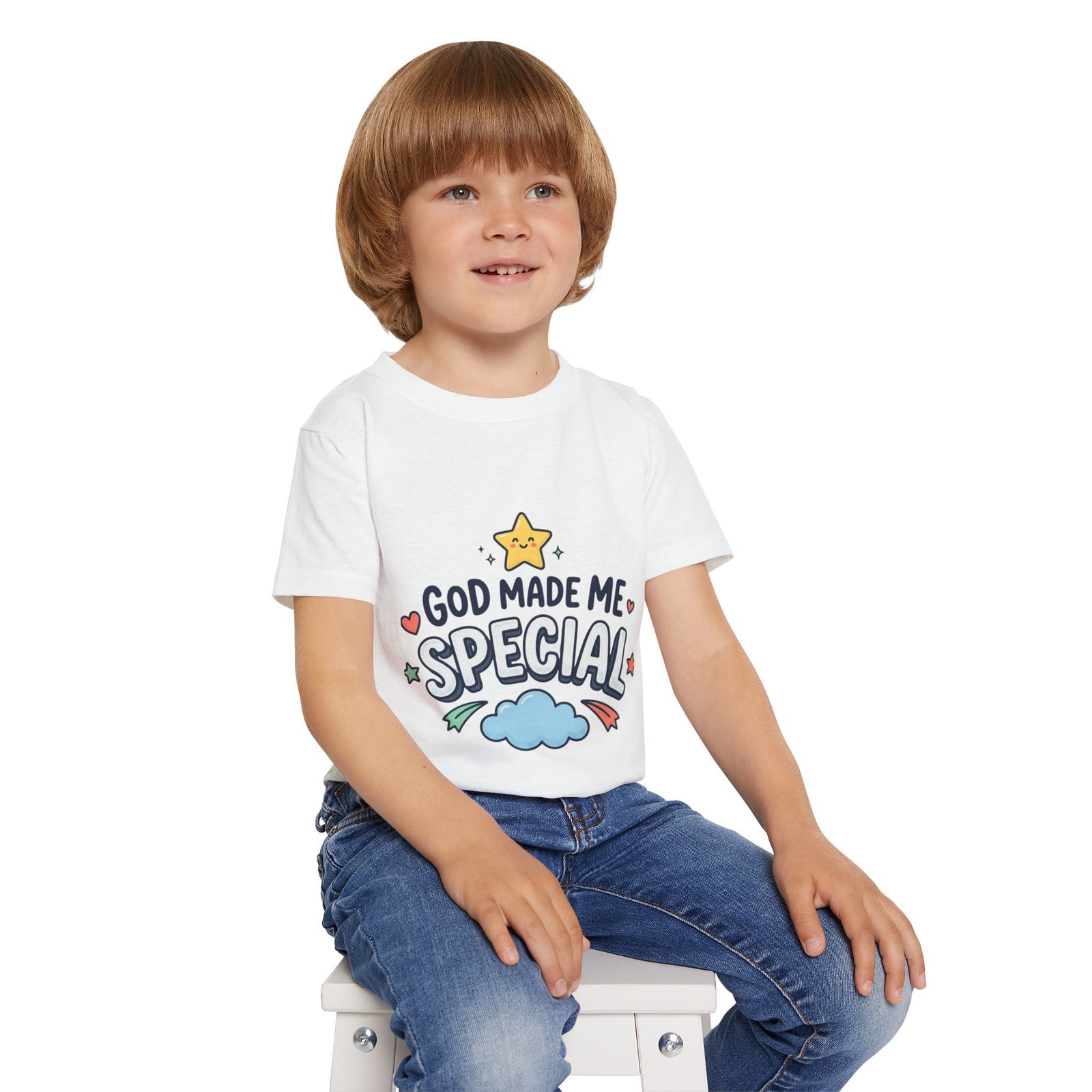 God Made Me Special Toddler T-Shirt | Christian Kids Shirt | Faith-Based Kids Clothes | Cute Religious Gift for Boys & Girls