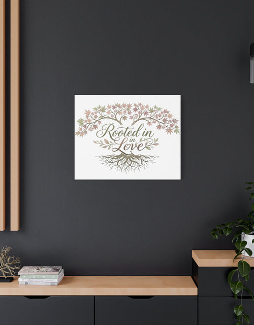 Load image into Gallery viewer, Rooted in Love Tree Canvas Wall Art — Inspirational Family Quote Home Decor
