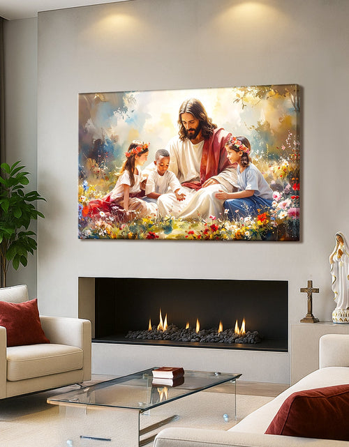 Load image into Gallery viewer, Jesus With Children Faith Wall Art IX
