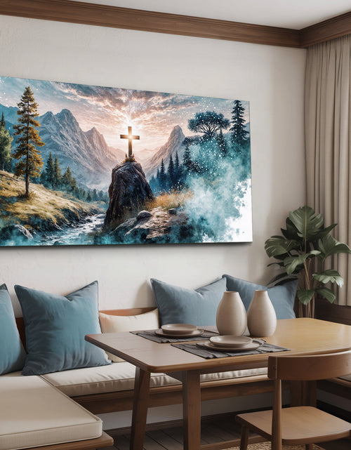 Load image into Gallery viewer, Cross On A Hill Faith Wall Art
