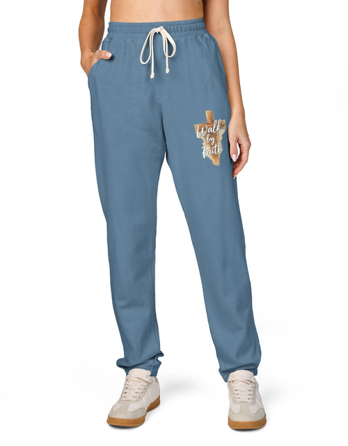 Load image into Gallery viewer, Men’s and women's Faith Over Fear Sweatpants – Graphic Fleece Joggers, Christian Lounge Pants, Spring Comfort Wear
