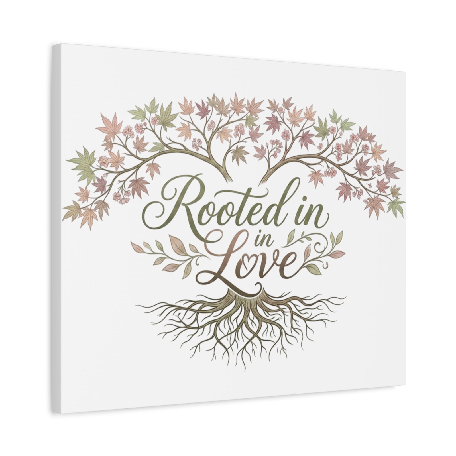 Rooted in Love Tree Canvas Wall Art — Inspirational Family Quote Home Decor