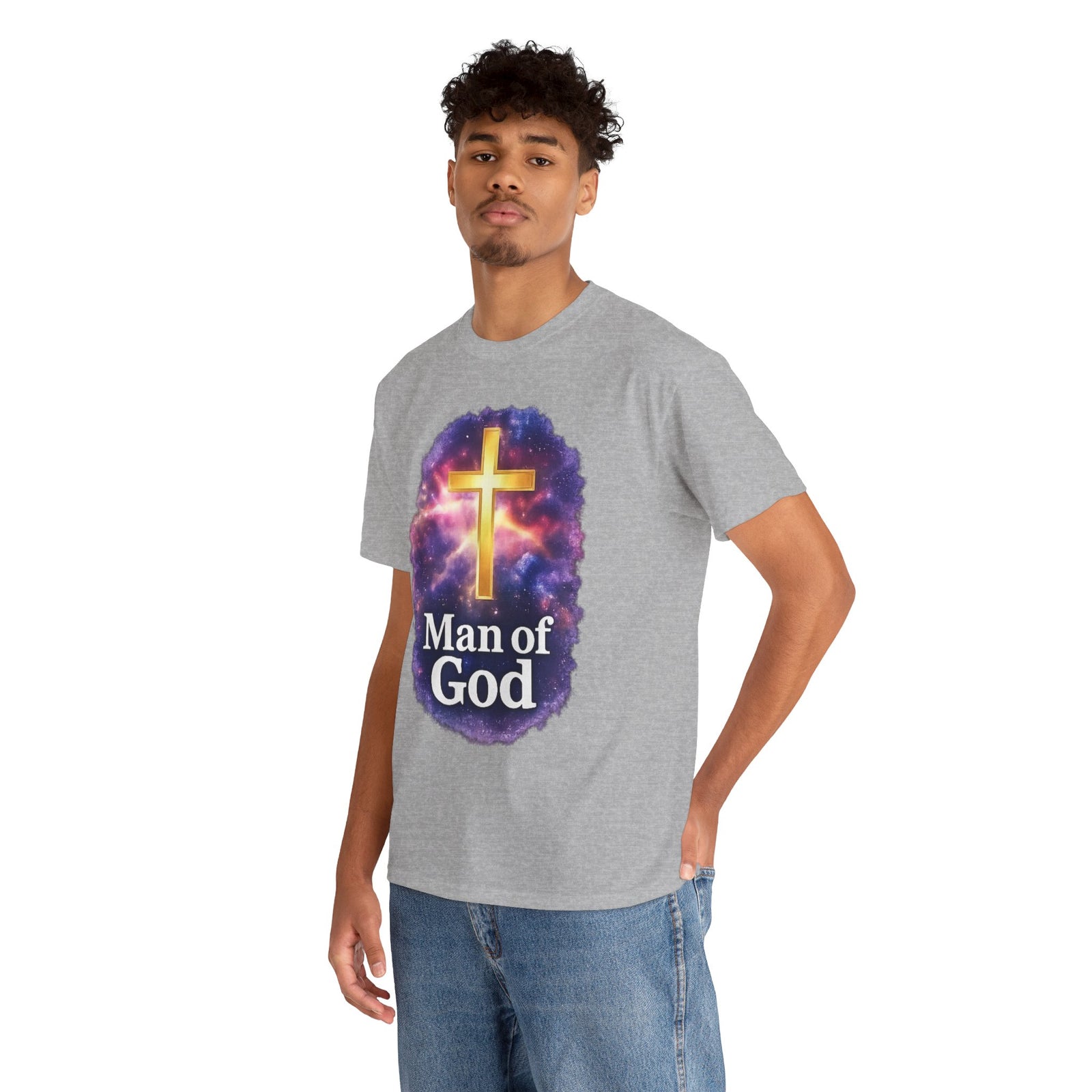 Man of God T-Shirt — Christian Cross  Men & Boys Graphic Tee