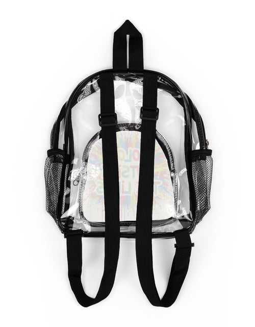 Load image into Gallery viewer, "Color Outside the Lines" Clear Stadium Backpack — Transparent School &amp; Event Bag
