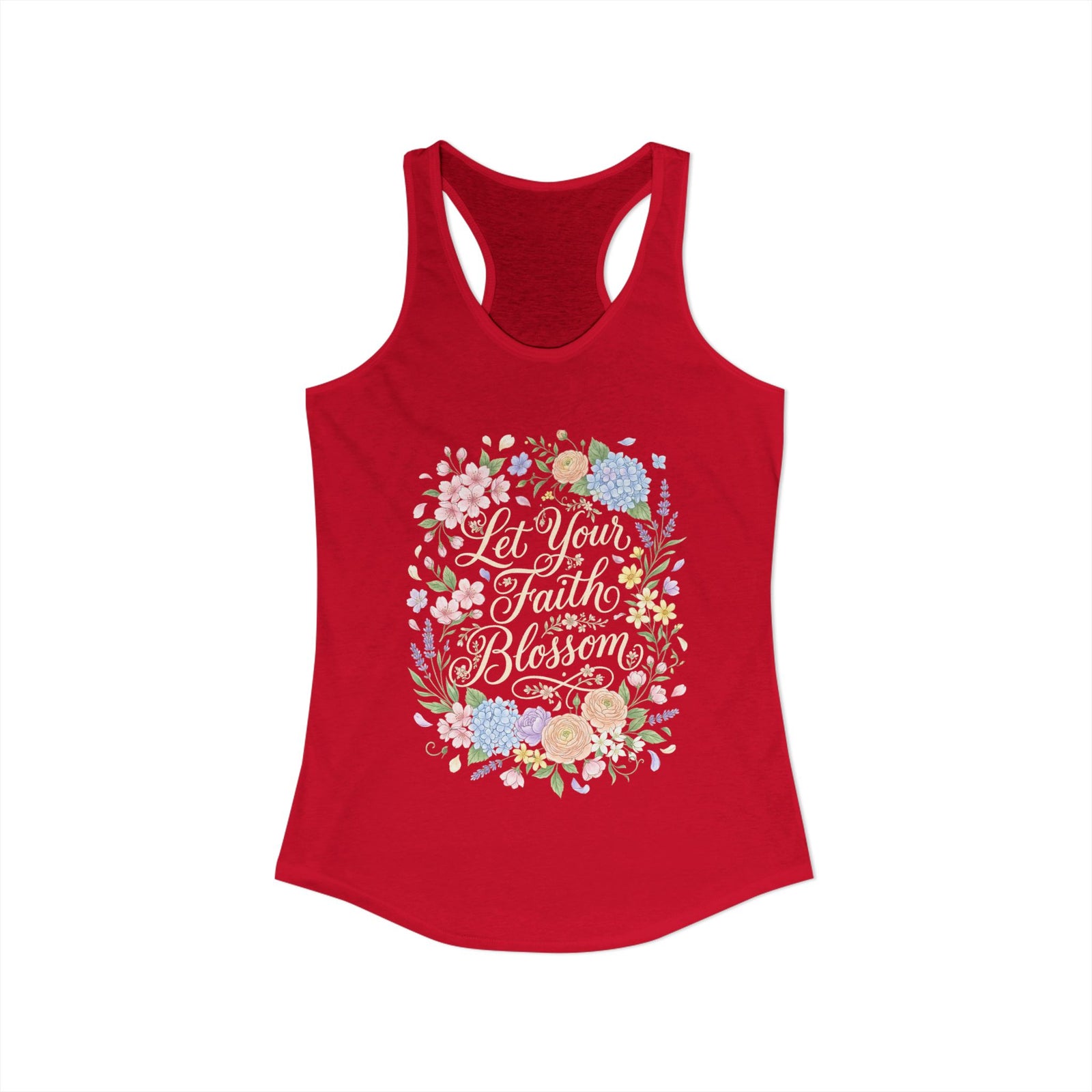 Grow in Grace Women's Christian Tank Top – Inspirational Faith Shirt – Floral Christian Summer Apparel