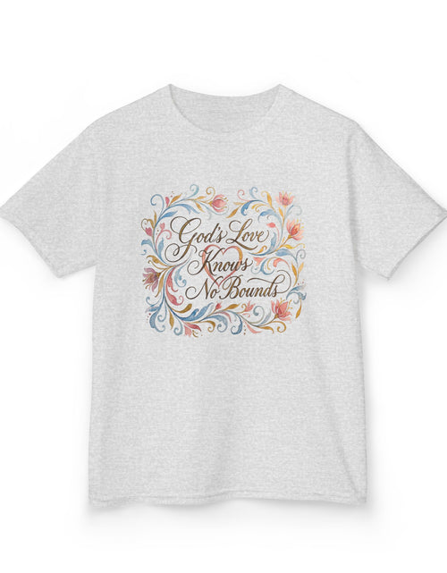Load image into Gallery viewer, Kids Tee — "God's Love Knows No Bounds" Floral Shirt
